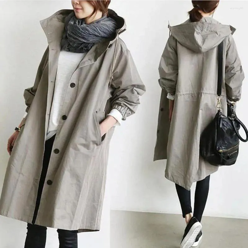 Dames Jassen Dames Modieus Bovenkleding Elegant Grote maten Trenchcoats Lichtgewicht Winddicht Voor Double Breasted Middellange lengte