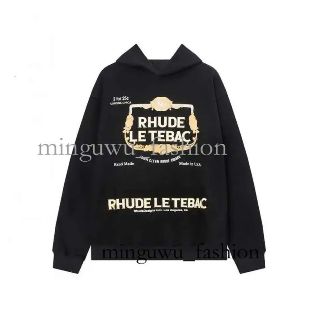 Rhude z kapturem Full Zip Up Hoodies Projektant Kurtka High Street Mash Mashter Lett Hafdery Rhude Loose Terry Sweter dla mężczyzn i 357 71