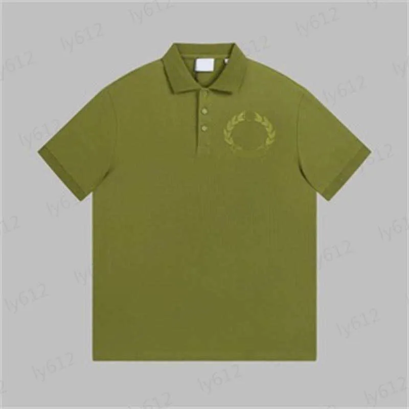 Hommes Tops Designer Été Printemps Vêtements Vert Foncé Mode Casual Luxe Classique Marque Motif Imprimé Perle Revers Polo Shirt Hommes T-shirts 0206 6MDU