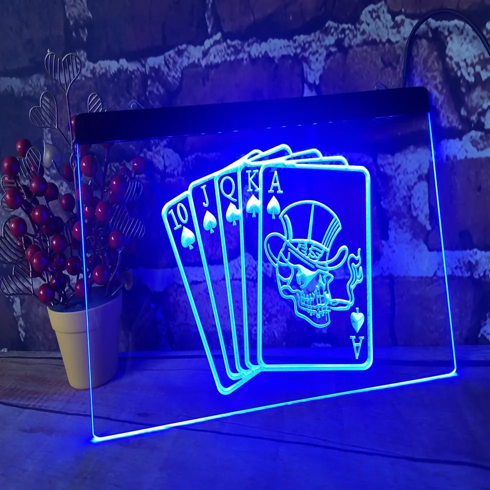 Royal Poker Beer Bar Pub Led Neon Light Sign Home Decor Crafts2725