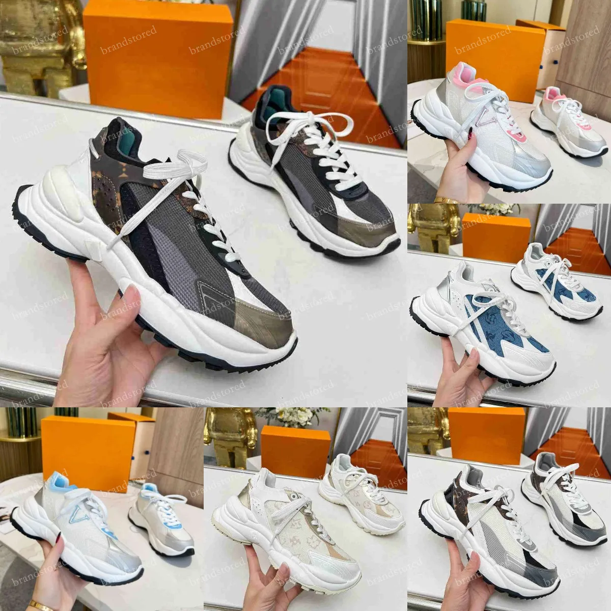 Run 55 Sneaker Tasarımcı Ayakkabı Kadın Ayakkabı Koşun Spor Sneaker Fashion Classic Yüksek Kaliteli Kauçuk Deri Dışarıda Düşük Top Sneakers Boyutu 35-41