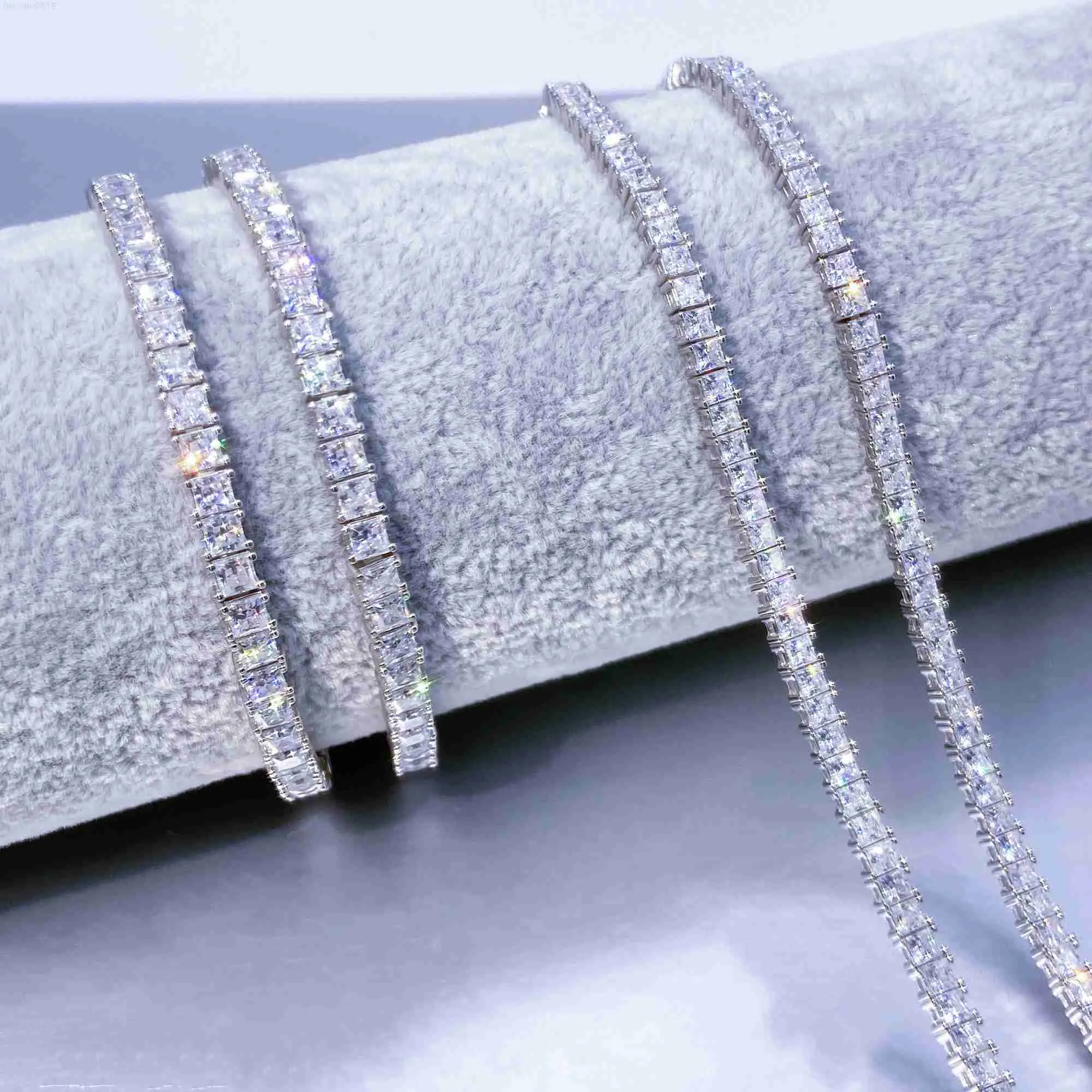 Trendy Jewelry 925 Sterling Silver 10k 14k Gold Moissanite Necklace Moissanite Tennis Chain/ Choker