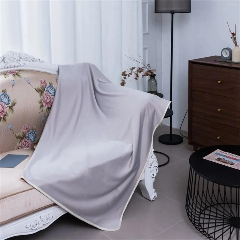 Cool Fleece Ice Silk Light Blue Blanket Perfect For Office