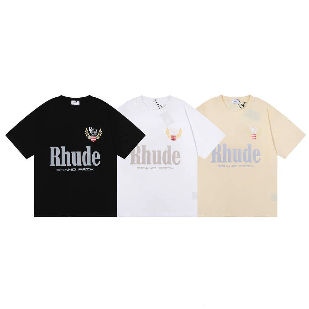 Grand Rhude Prix HD Drukuj Hip Hop para Casual Crew Neck krótki rękaw T-shirt