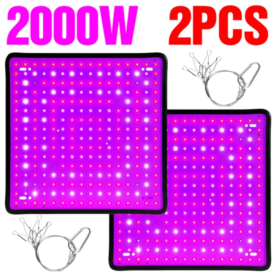 1000W Full Spectrum Indoor LED Grow Lamp 2pcs For Plant Growing Light Tent Fitolampy Phyto UV IR Red Blue 225 Led Flower Plants285Z