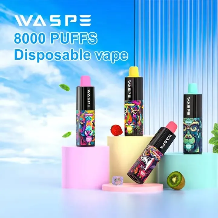 2023 Hot Selling Vapor Kit Waspe 8000 Puffs 7K/8K VAPE POD PEN RECHARGEABLE Battery Electronic Cigarette Vape Puff 8000