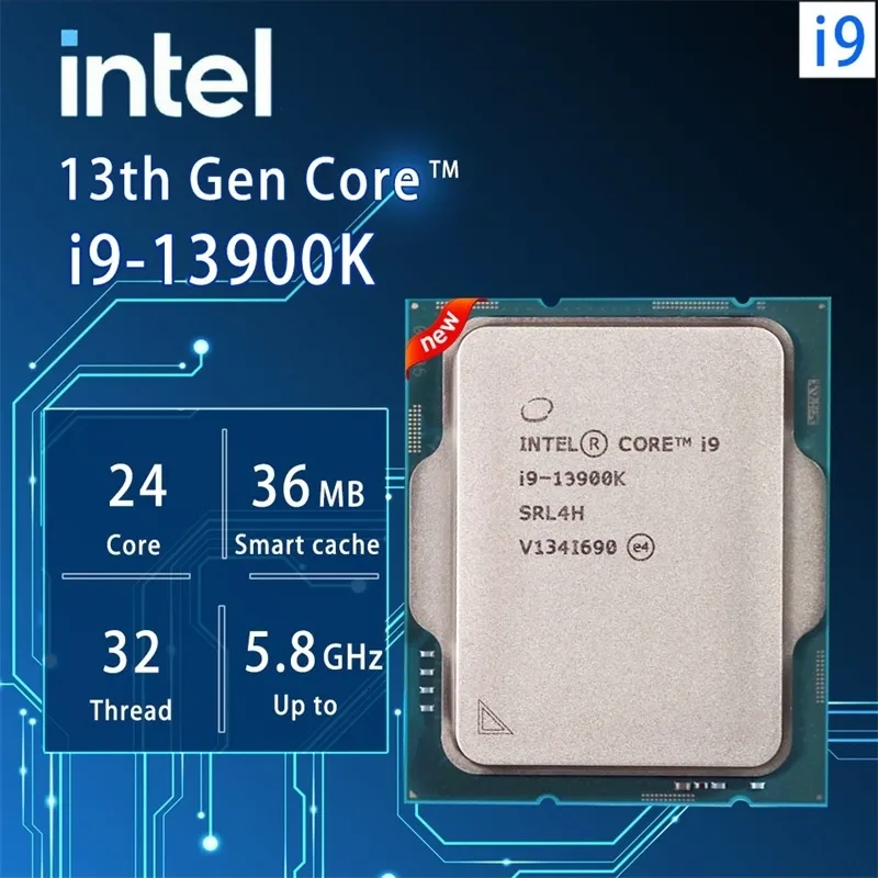 CPUS Intel Core I913900K I9 13900K 30 GHZ 24 코어 32THREAD CPU 프로세서 10NM L336M 125W LGA 1700 트레이이지만 Cooler 231120이 없습니다.