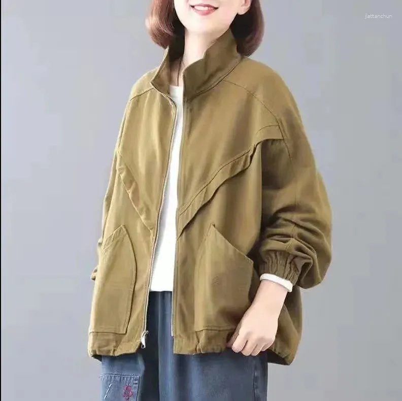 Kurtki damskie Vintage Jacket 2023 Autumn and Winter Korean Loose Oversize Casual Coat Top