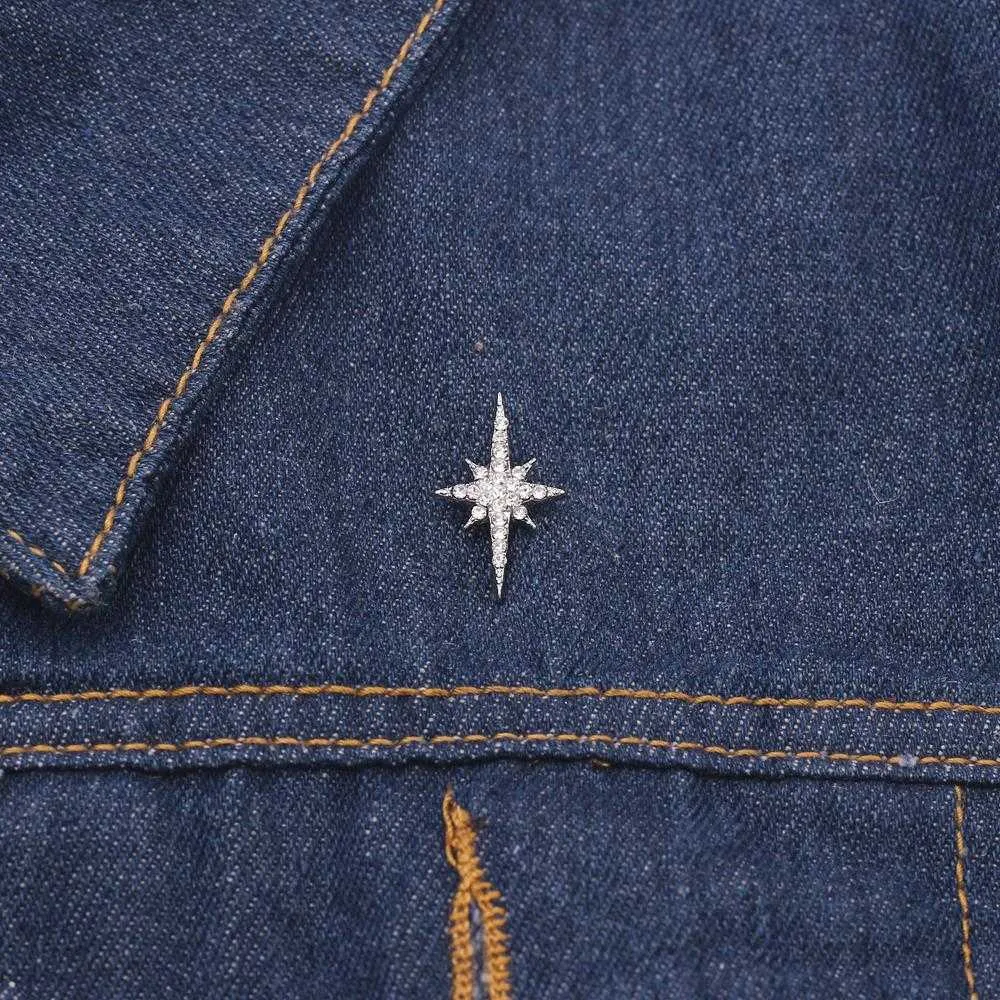 Pins Brooches Trendy Stars Cross Shaped Lapel Pins Catholic Christian Cross Brooch Woman Man Halloween Simple Jewelry Gift Z0421