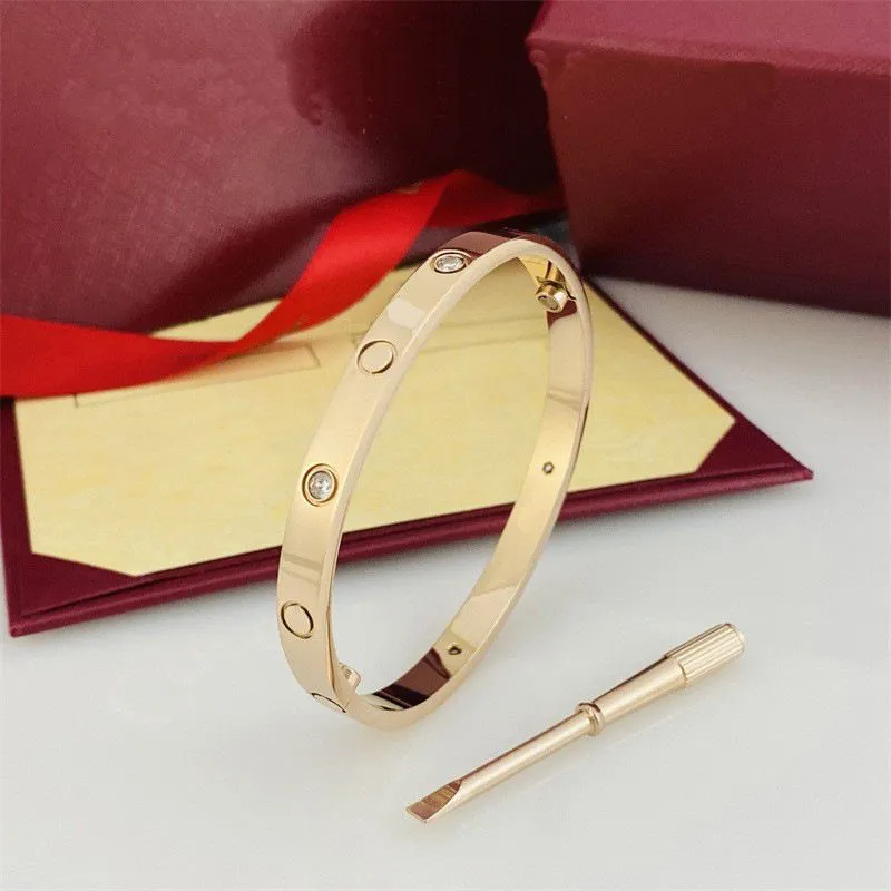 Schroevendraaier Liefde Klassieke Armbanden Mode Bangle Unisex Manchetarmband 316L Roestvrij staal Verguld Goud Sieraden Valentijnsdag Cadeau