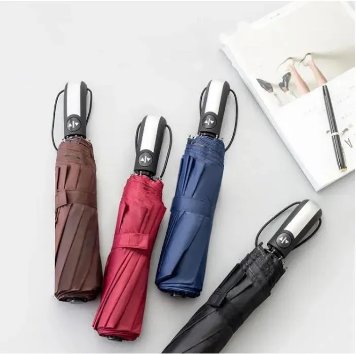 Luxury Automatic Folding Umbrella black glue sun protection UV protection folding sun umbrella