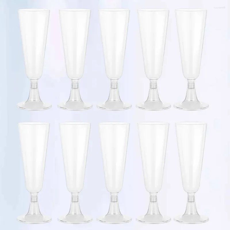 使い捨てカップストロー10pcs 1回限りの赤いガラスプラスチックパーティーウェディングフィースト用のユニークな飲酒ゴブレット用品（150ml）