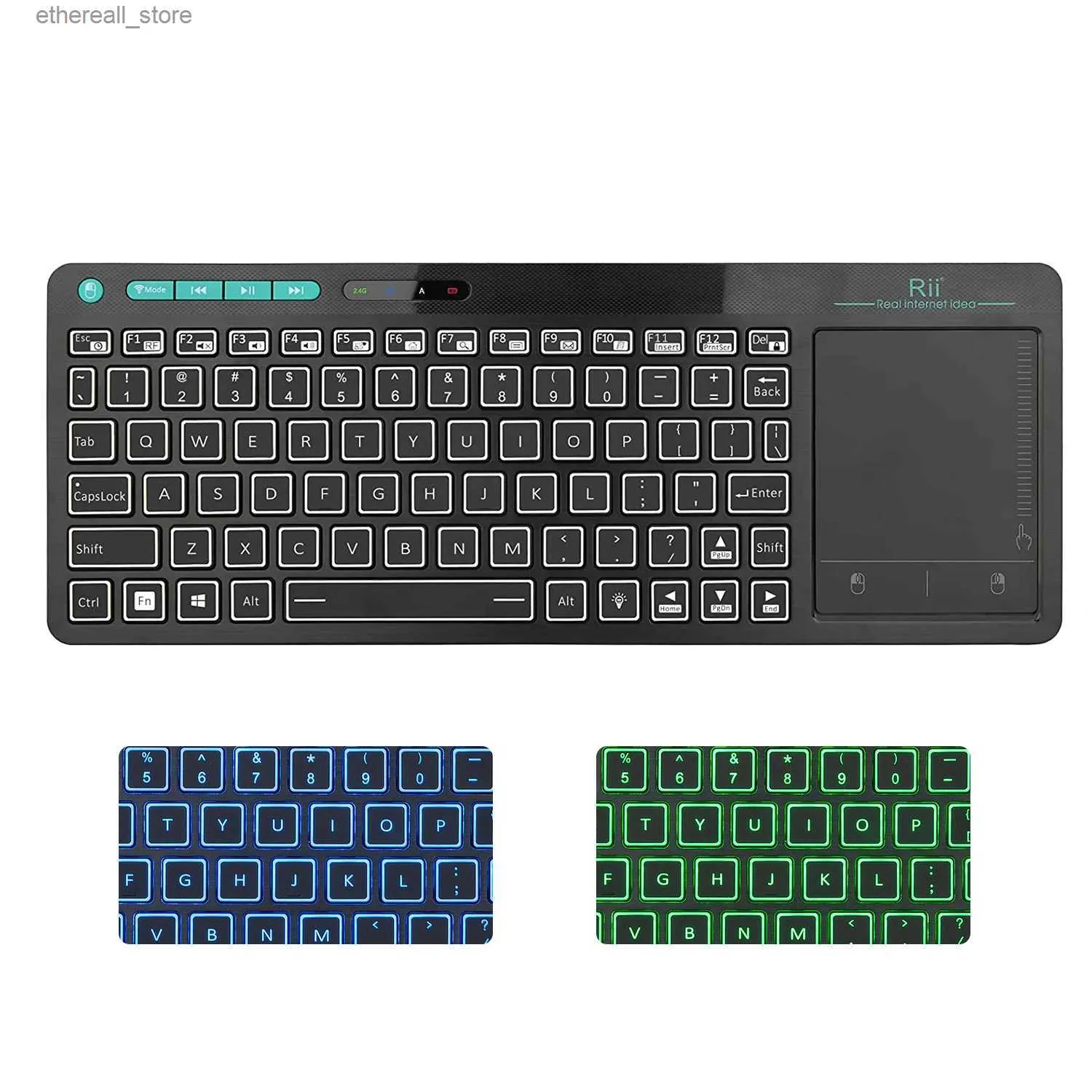 Teclados Rii K18Plus / K18S 2.4G Teclado Sem Fio com Touchpad Mouse Número Numérico USB Retroiluminado para Android TV Box Smart TV PC Q231121