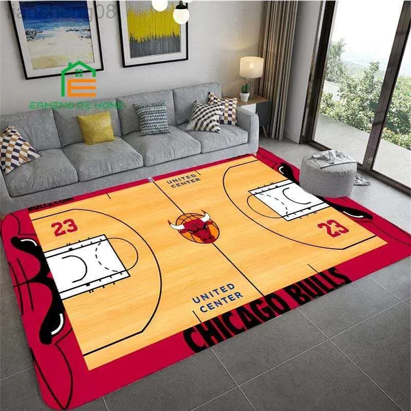 Tappeti Tappeto modello campo da basket per camera da letto Soggiorno Tappeto per cucina Tappetini Decorazioni per la casa Tappeto antiscivolo Tappeto 15 misure R230918