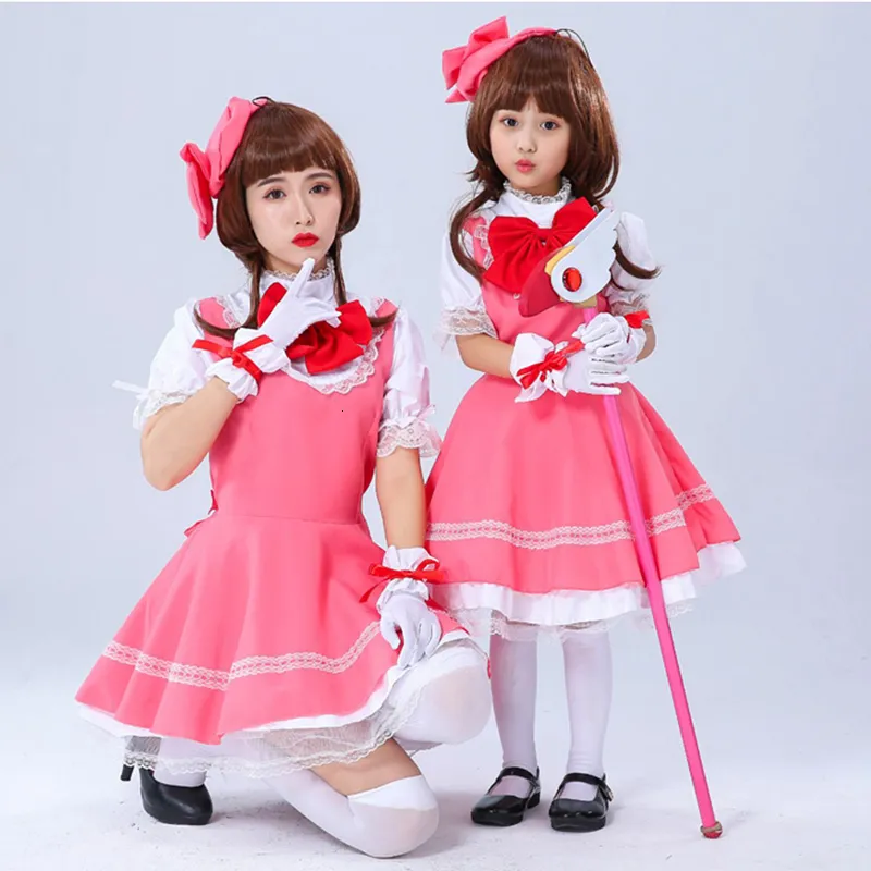 Cosplay Girls Pink Card Captor Sakura Kinomoto Sakura Princess Dress Cosplay Costume Lolita Dress Costumes For Kids Party 230421 Cosplay Girls Pink Card Captor Sakura Kinomoto Sakura Princess Dress Cosplay Costume Lolita Dress Costumes For Kids Party 230421