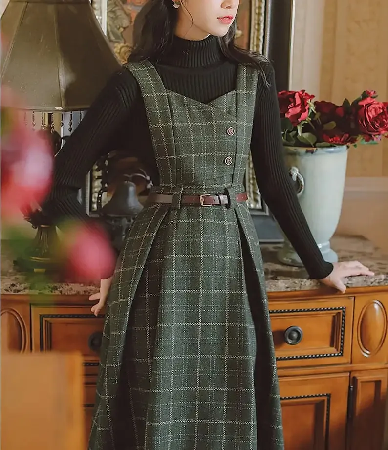 Basic Casual Wool Cotton Blend Maxi Dress with V-Neck Sleeveless for Women  from Dhgate Basic & Casual Dresses - price 26.06