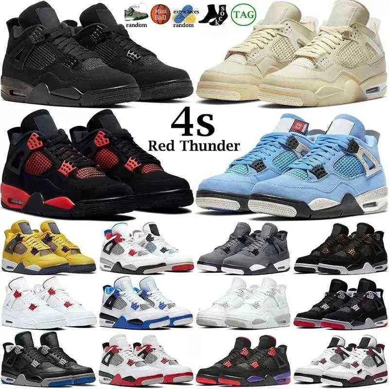 męskie buty do koszykówki kobiety 4s Red Thunder 4 czarny kot żagiel biały oreo kaktus jack ciemny marina niebieska mokha University Cool Grey Mens