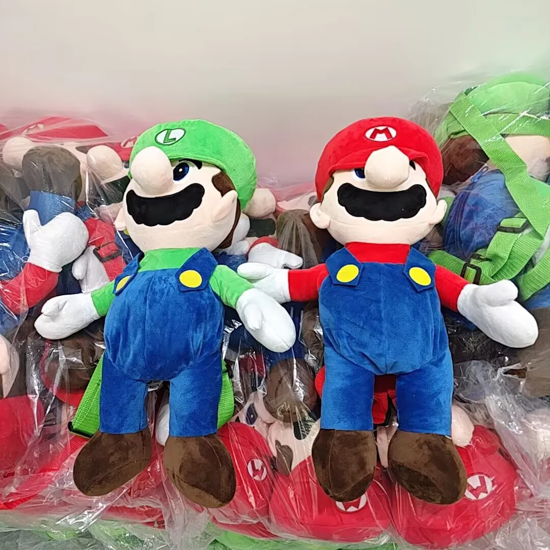 Kawaii Red Green Bro Bropack Plush Backpack الأطفال اللطيف إكسسوارات ناعمة