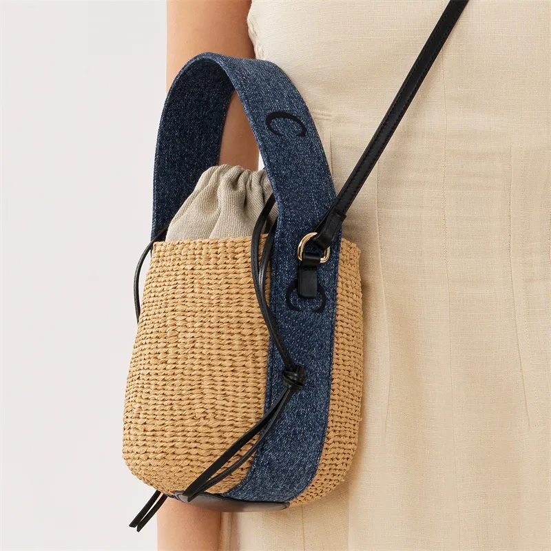 Designer Cross Body Fashion Design Woody Shoulder Bags Luxurys Brands Casual Straw Bag For Unisex Summer Beach Holiday Handbags Purses