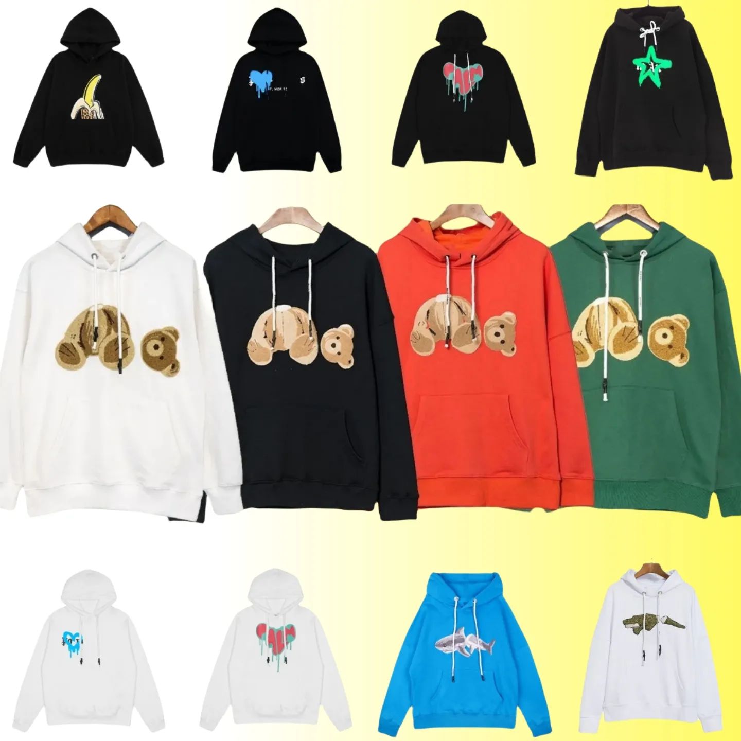 Hoodies Designer Hoodie Mens Hoodie Sweater Tasarımcı Kadın Moda Ayı Desen Mektubu Baskı Kalitesi Pamuk Malzeme Bezi Toptan 2 Parça% 10 indirim