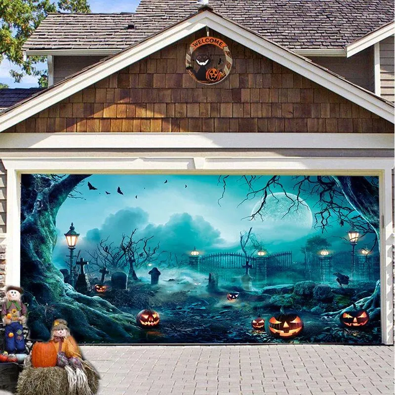 Halloween Garage Door Painting Banner Large Horror Pumpkin Background Cover For Outdoor Wall Hanging From Dearlooks 28.92 DHgate.Com