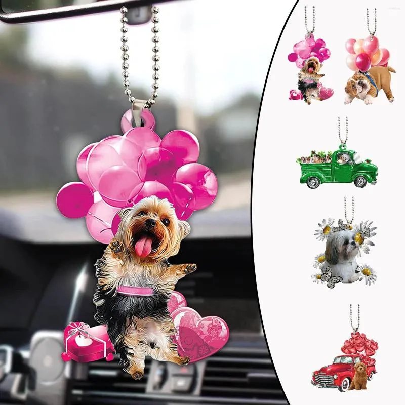 Figurines décoratives Chien Pendentif Voiture Suspendu Ornement Pâte Bol Remplissage Noël