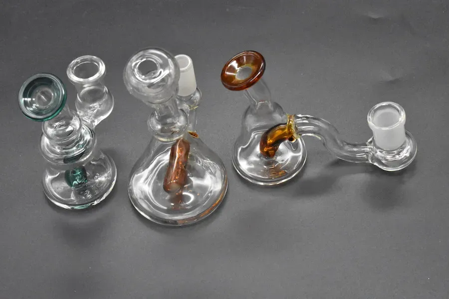 3style for option Glass Bong Water Pipe Mini Smoking Bottle 14mm Handmade Glass Hookah Filter Rig honeycomb Oil Burner bong