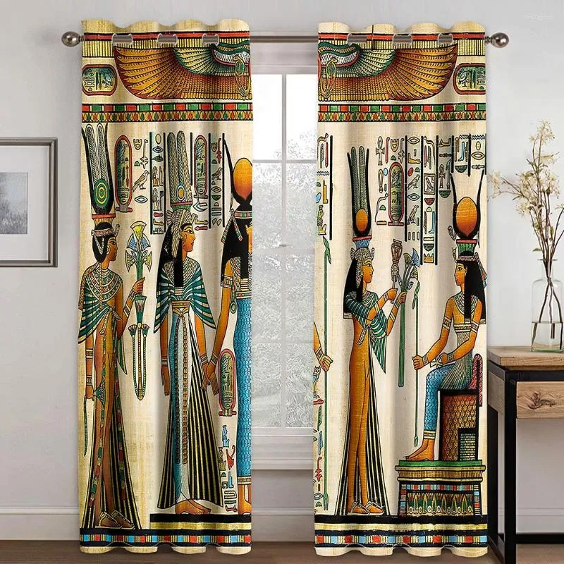 Curtain Egyptian Temple Culture Symbol Modern Sunflower Kitchen