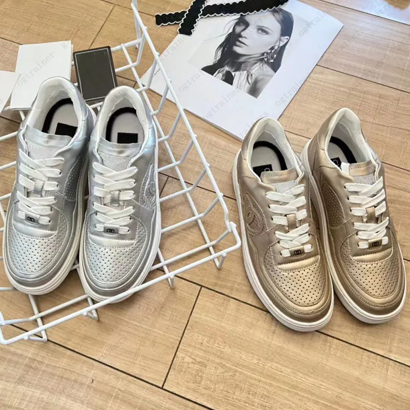 Lyxdesigner sneaker casual skor låg kalvskinn läder plattform utomhus canvas sko läder kvinnor tidigt höst nya sneakers