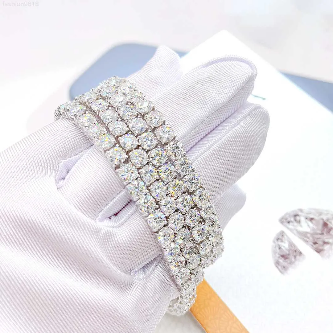 Pass Diamond Tester Iced Out Bling Moissanite Diamond Hip Hop Jewelry Tennis Chain S925 Silver Tennis Necklace/bracelet