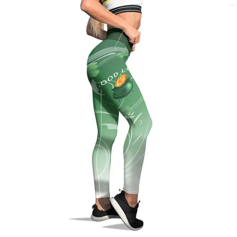 Active Pants Compression Workout Leggings High Waist Fitness Green Paddystripes Skinny Damen Crazy Yoga Fleece gefüttert