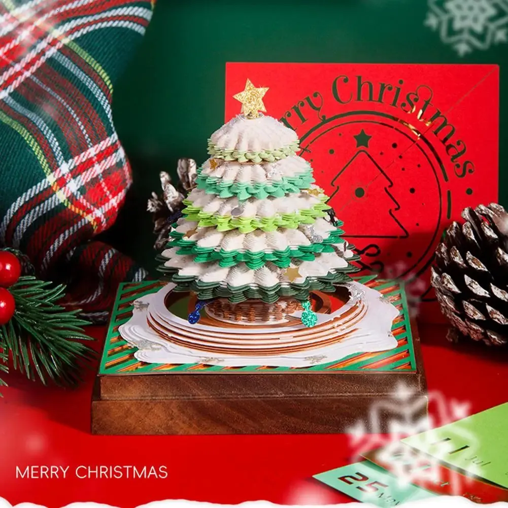 Andra hem Garden 3D -kalender Notepad Magic Christmas Tree Memo Pad 2024 Artistic Note Paper Cubes For Birthday Party Gift 231121