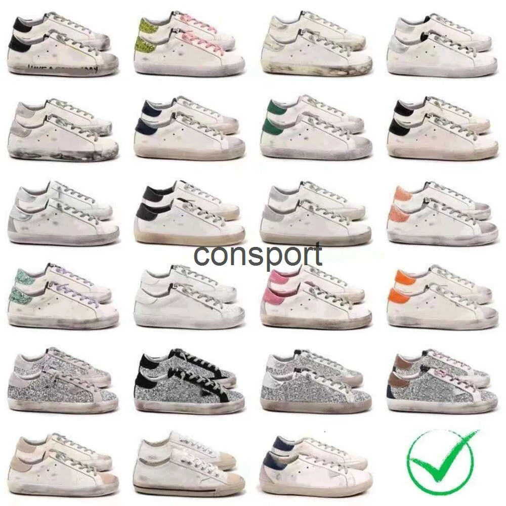 Designer Men Women Ball Star Casual Shoes Women Men Sneakers Leather Superstar Star Italy Dirty Low-top Trainers