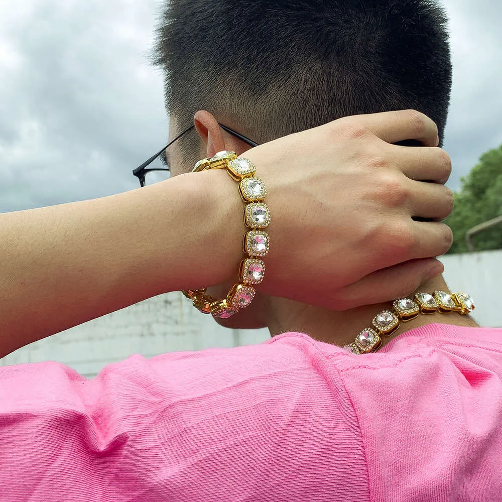 Sieraden mode geometrische vierkante diamanten armband hiphop volledige diamant CUBAANSE KETTING armbanden voor heren en dames