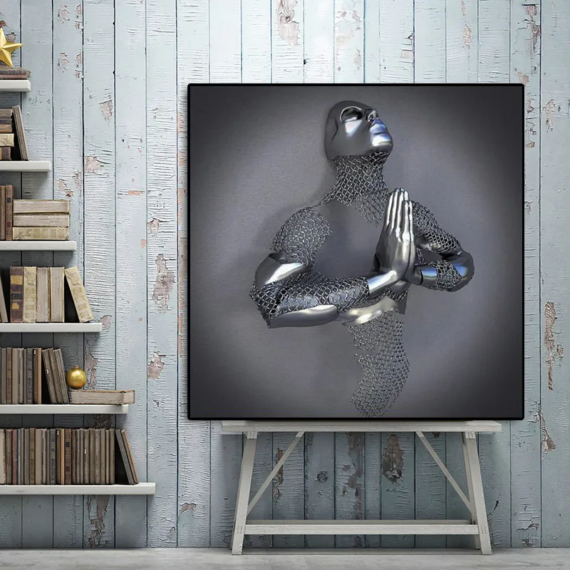 Romantic Abstract Art Murals Wall Art Posters Metal Figure Statue Canvas Paintings Posters Pictures Living Room Hotel Home Decor