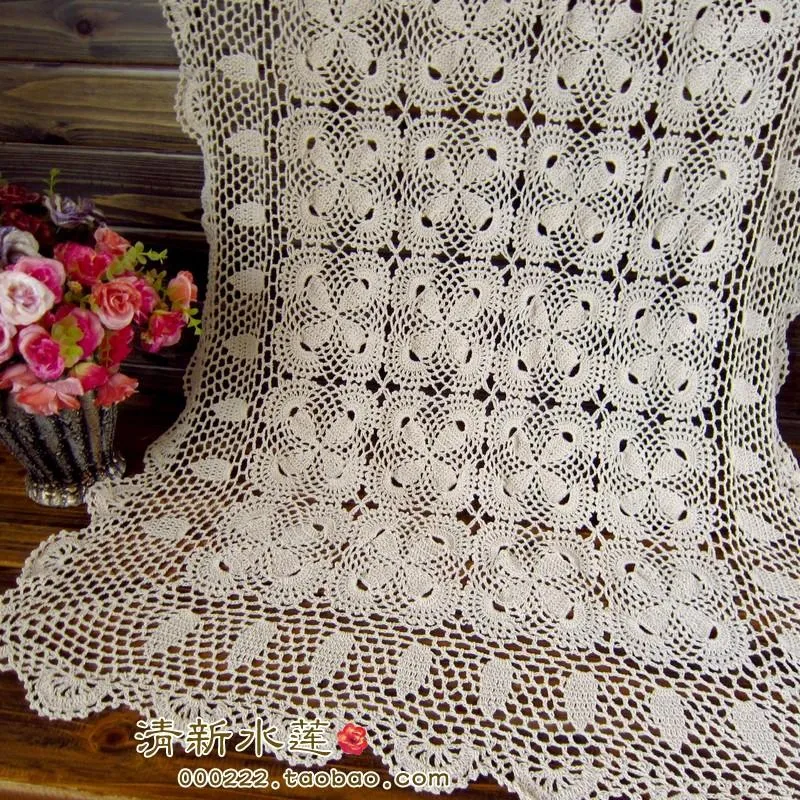 Tischdecke Baumwolle Blume Spitze Tischdecke für Heimtextilien gehäkelt Sofa Handtuch Mode Klavierabdeckung