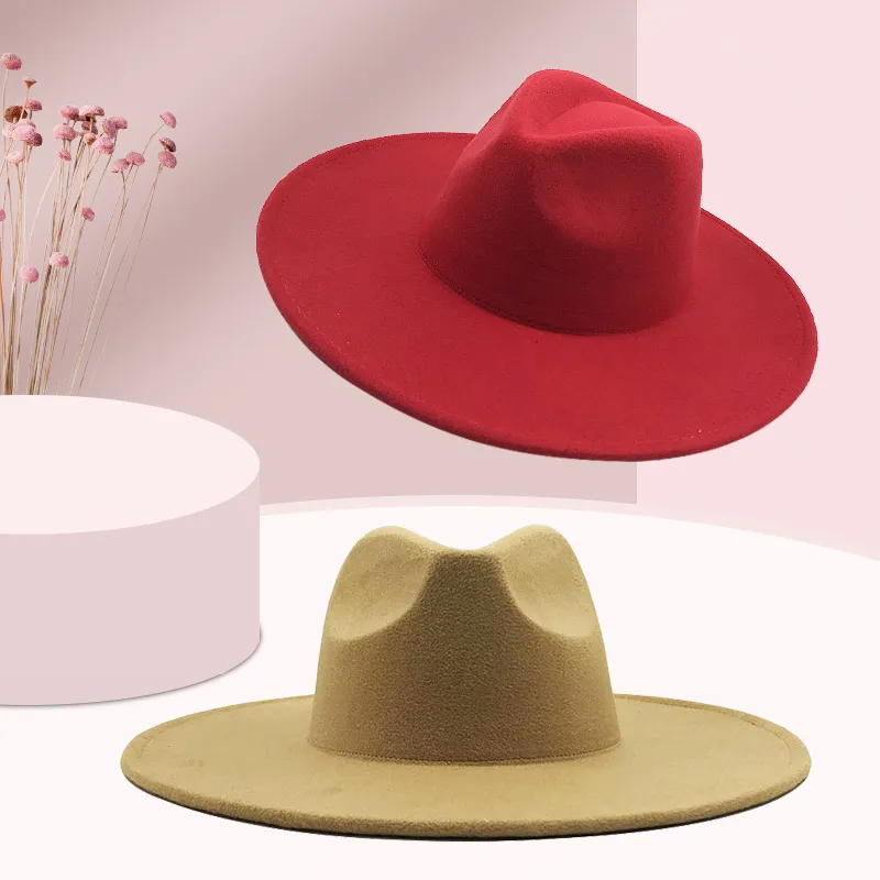 Eaves Felt Hat Peach Heart Top Cappello a tesa piatta alla moda e casual Cappello jazz in lana imitazione inglese