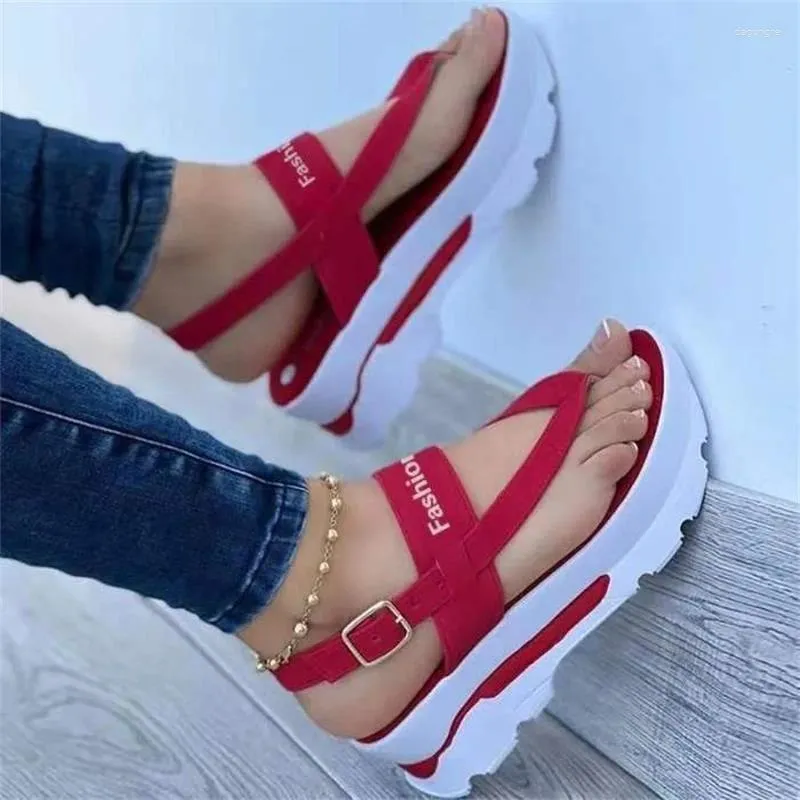 Sandals 2023 Women With Platform Increased Toe Thickness Shoes Summer Casuals Elegant Wedges Solid Color Clasp