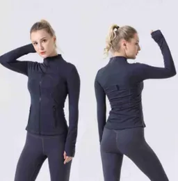 Define Yoga Jacket Fitness Running Street Women Yoga Clothes Jackets Tops Blazer Cardigan Without Cap Tight Coat Casual Clothing lu-777 lululemen02