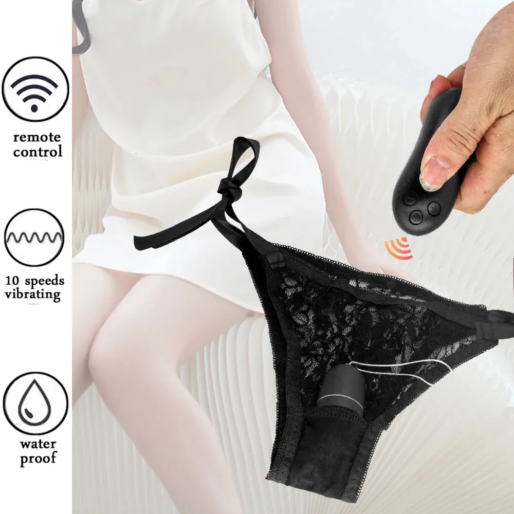 Wibratory wibrujące majtki Koronki seksowne bezprzewodowe zdalne sterowanie pasek wibratorowy na wibratoru bielizny dla kobiet zabawki seksu 231121