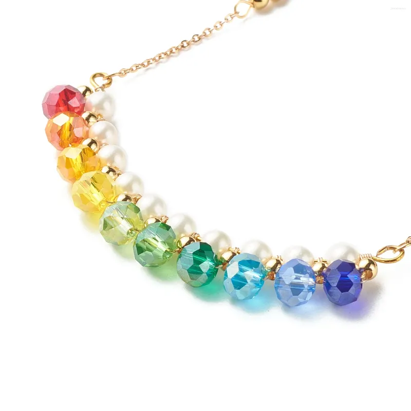 Pendentif Colliers Kissitty 1 PC Collier de perles de coquille naturelle pour femmes Laiton Perles de verre à facettes Bijoux Résultats Cadeau