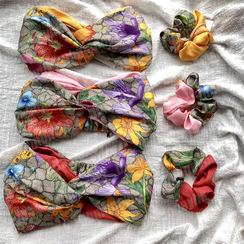 Kadın Tasarımcı Baş Bandı Elastik Saç Bandı Bağlamalı Çiçek Mektubu Baskılı Bayanlar Partisi Meapwear Lüks Takı Tasarımcıları Scrunchies Haribands Moda Bandeau