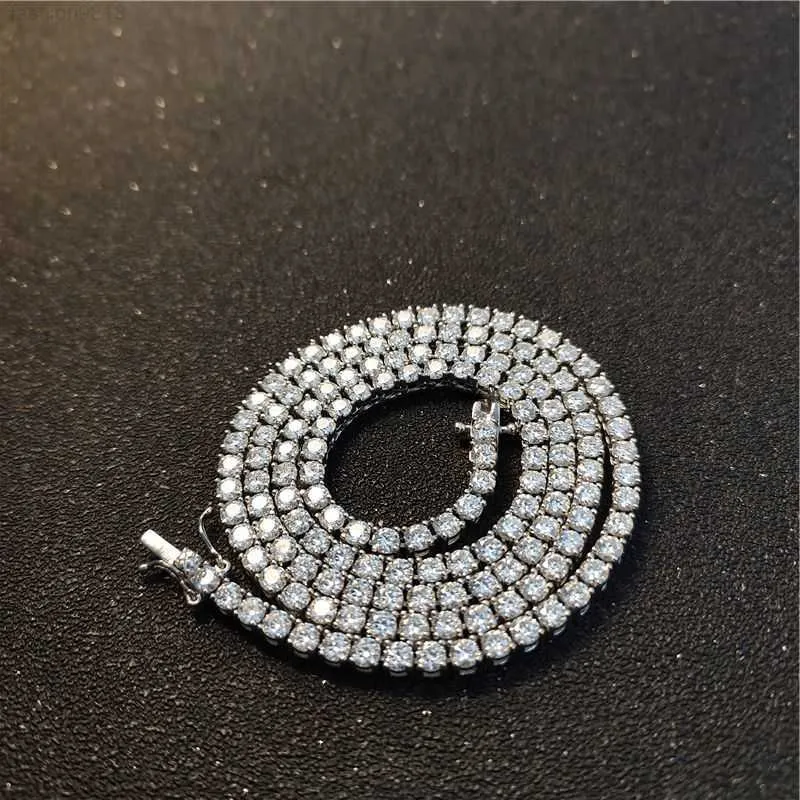 Hip Hop Tennis Choker Chain Iced Out Jewelry 3mm 4mm 5mm Vvs Diamond Tennis Chain Moissanite Tennis Collana