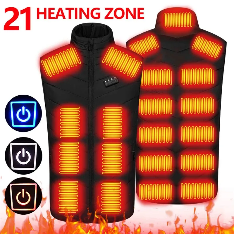 Gilets pour hommes 151721 Zone débardeur veste USB hiver noir S3XL 231120