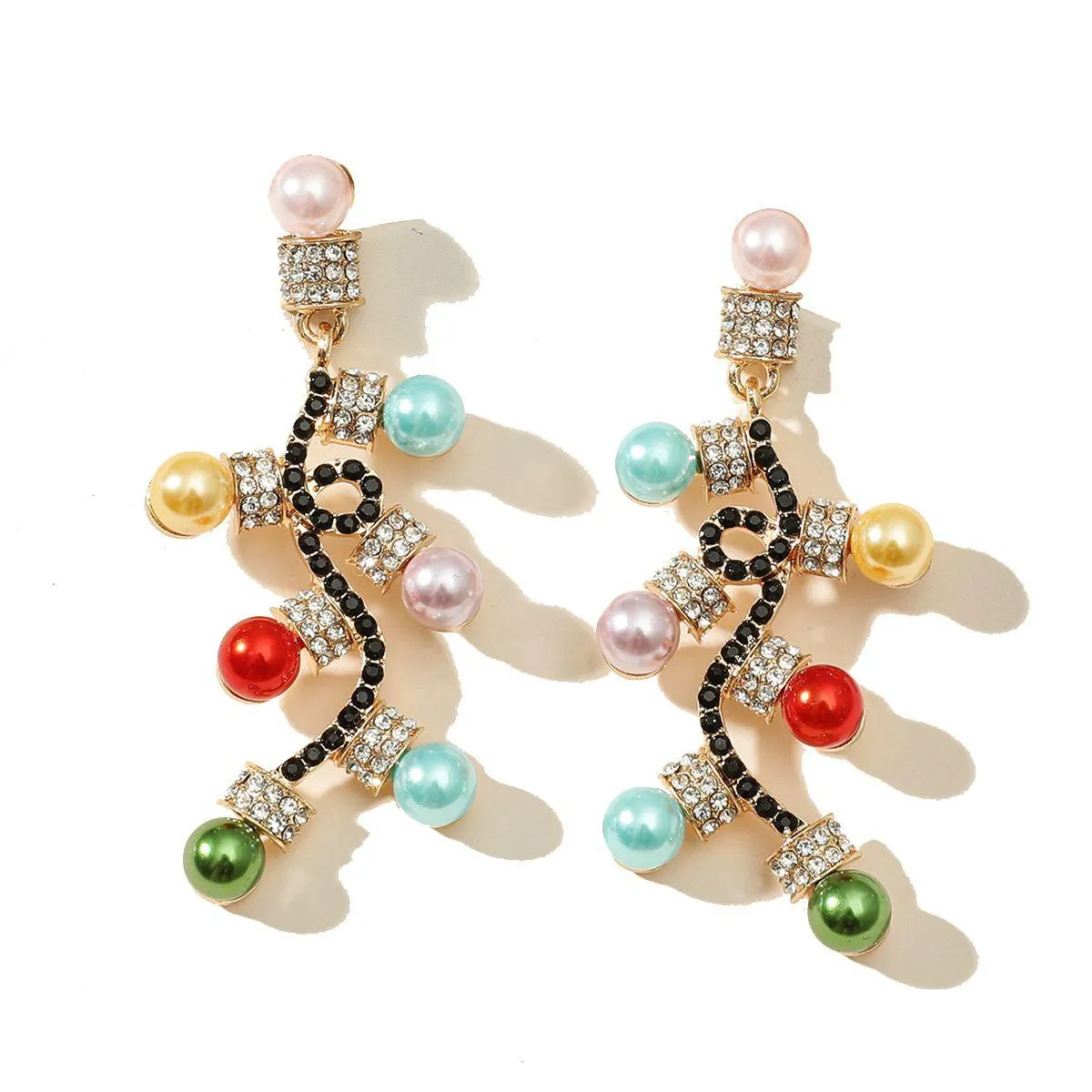 Charm Europe And The United States Crossborder New Christmas Ear Pins Wholesale Alloy Inlaid Colored Diamond Lights Earrings Dhgarden Dhc86