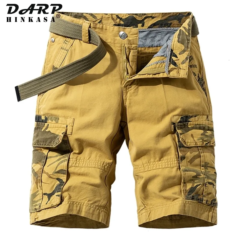 Pantalones cortos para hombres Verano Camuflaje Táctico Cargo Khaki Jogger Militar Algodón Casual Suelto 230421