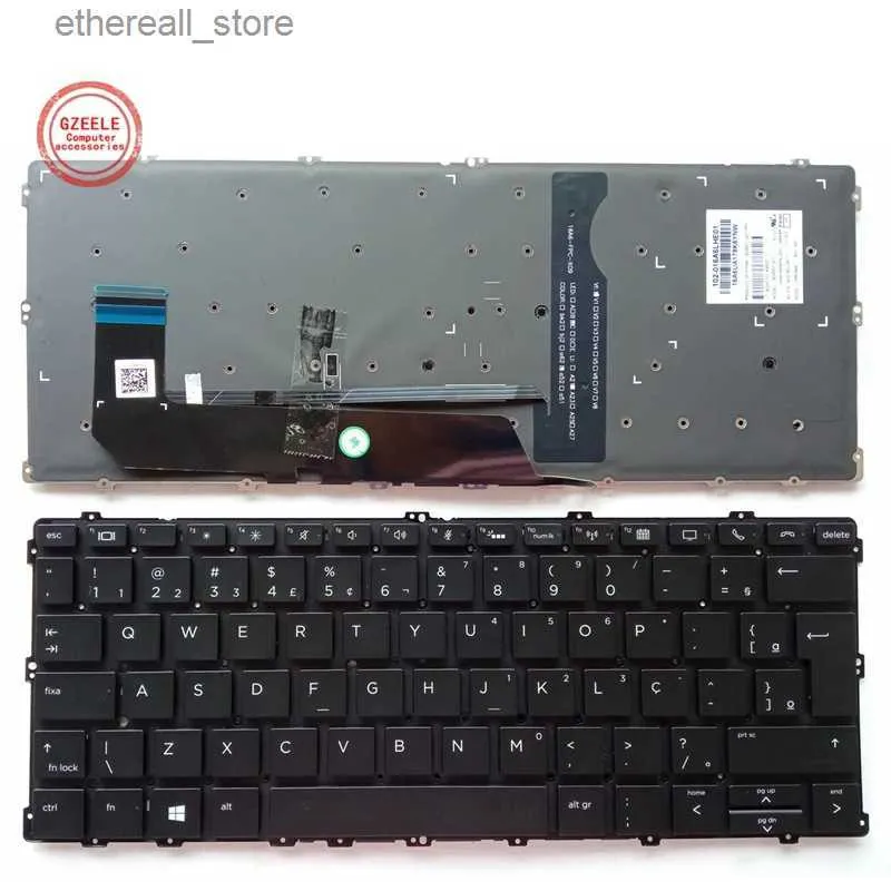 Keyboards BR/UK New Laptop Keyboard for HP EliteBook X360 1030 G2 G3 G4 HSN-104C Q10C Q20 Backlit Q231121