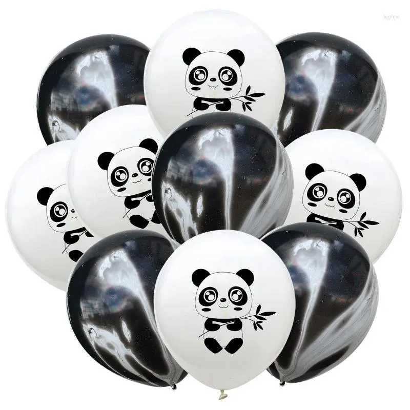 Party Decoration 10/15pcs 12inch Panda Latex Balloon Bambu Mönster tema Konfetti Baby Shower Birthday Supplies