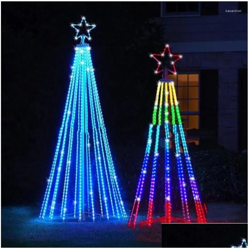 Christmas Decorations 2023 Animated Lightshow Cone Tree Led Yard Light String Lights Waterproof Ip44 Home Xmas Outdoor Decoration Dr Dhghj