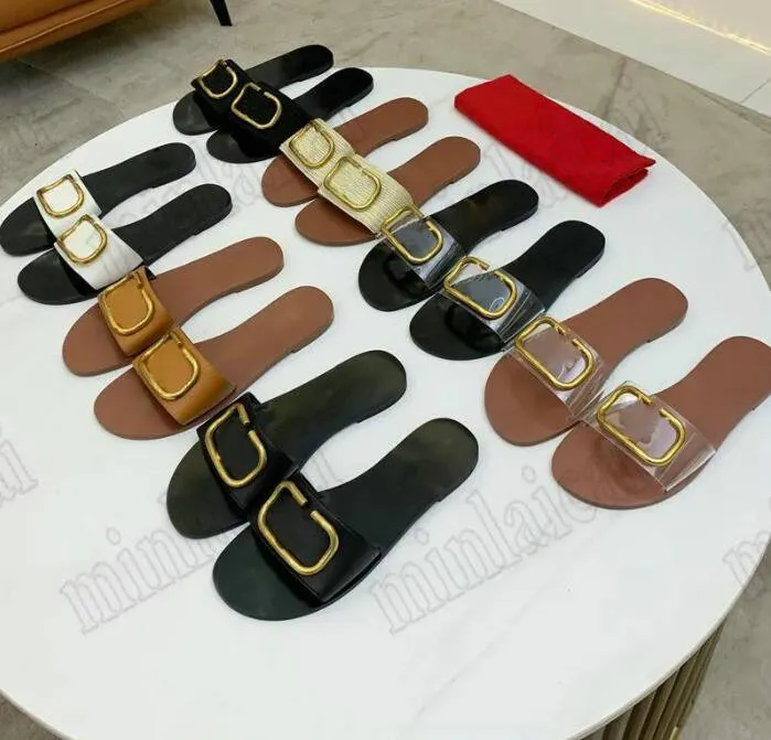 5mm V Logo Leather Slides